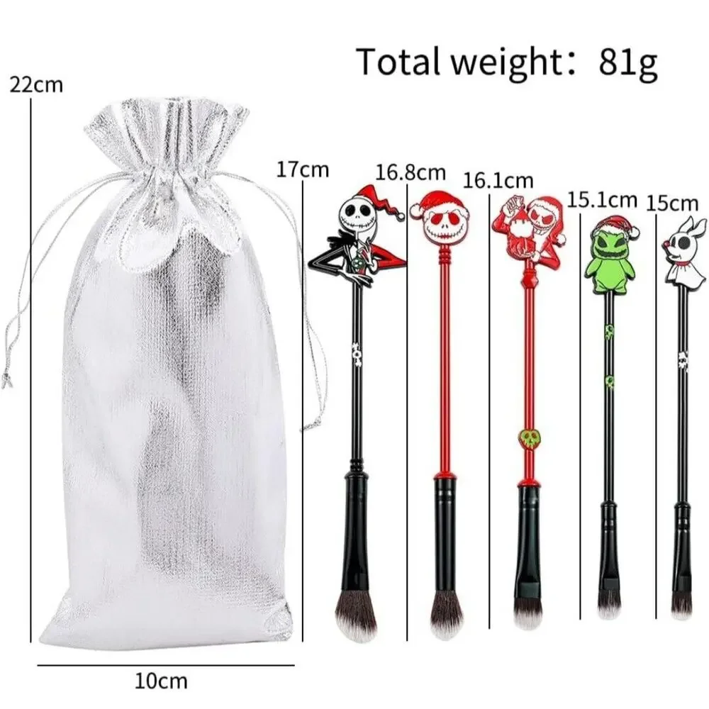 6 pc The Nightmare Before Christmas Makeup Brush Set, Jack Skellington